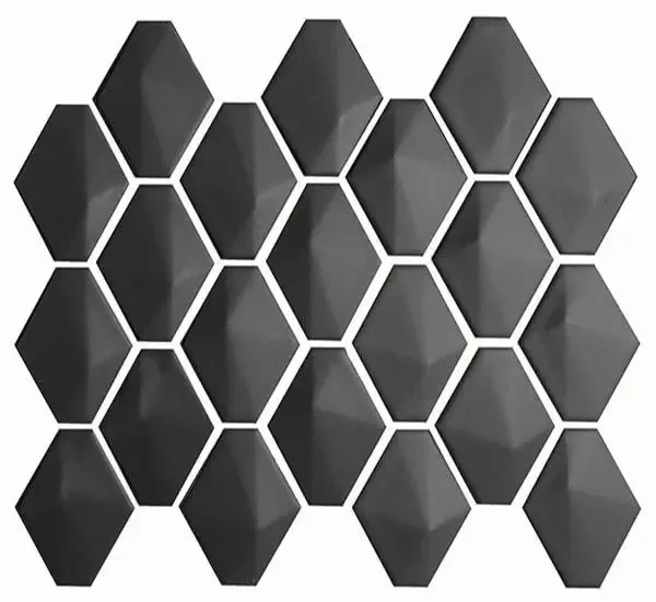 3D DIAMOND MOSAIC BLACK