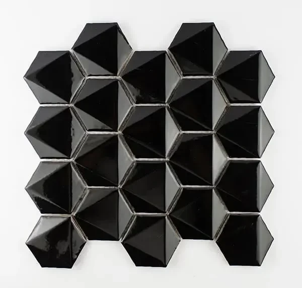 3D HEX MOSAIC BLACK