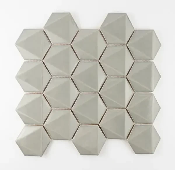 3D HEX MOSAIC LIGHT GREY