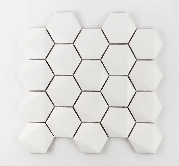 3D HEX MOSAIC WHITE