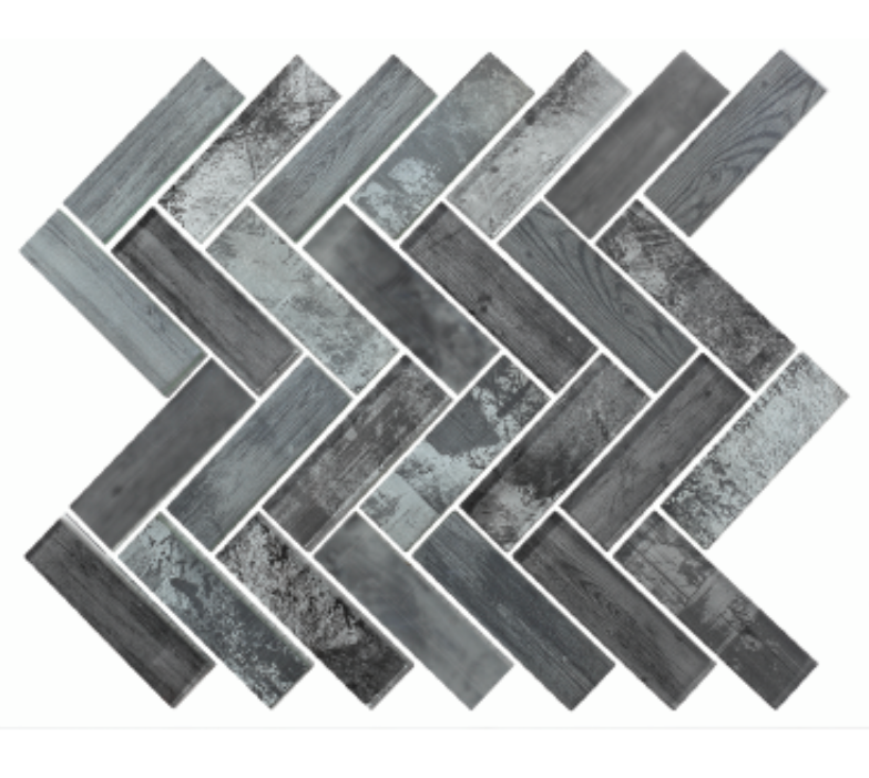 DIGITAL GLASS HERRINGBONE NERO