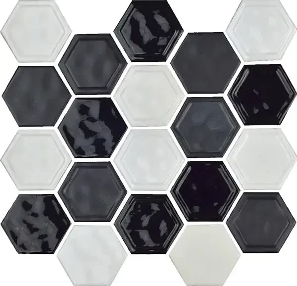 HEXAGON MOSAIC BLACK & WHITE BLEND